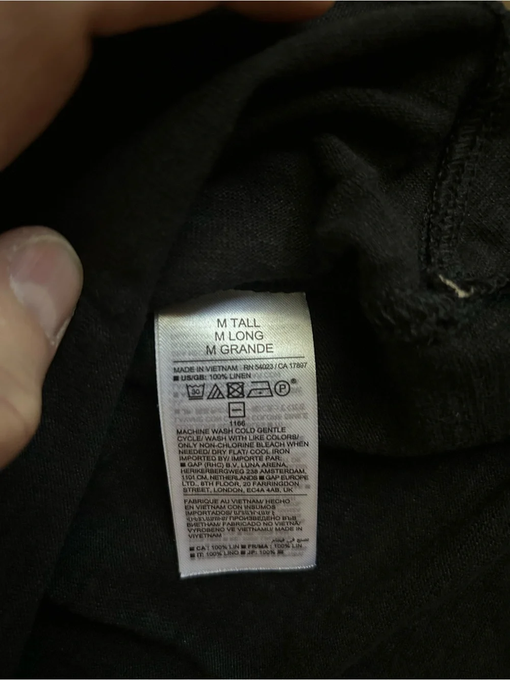 Banana Republic Black Men’s Long-Sleeve Button-Down Shirt M Tall